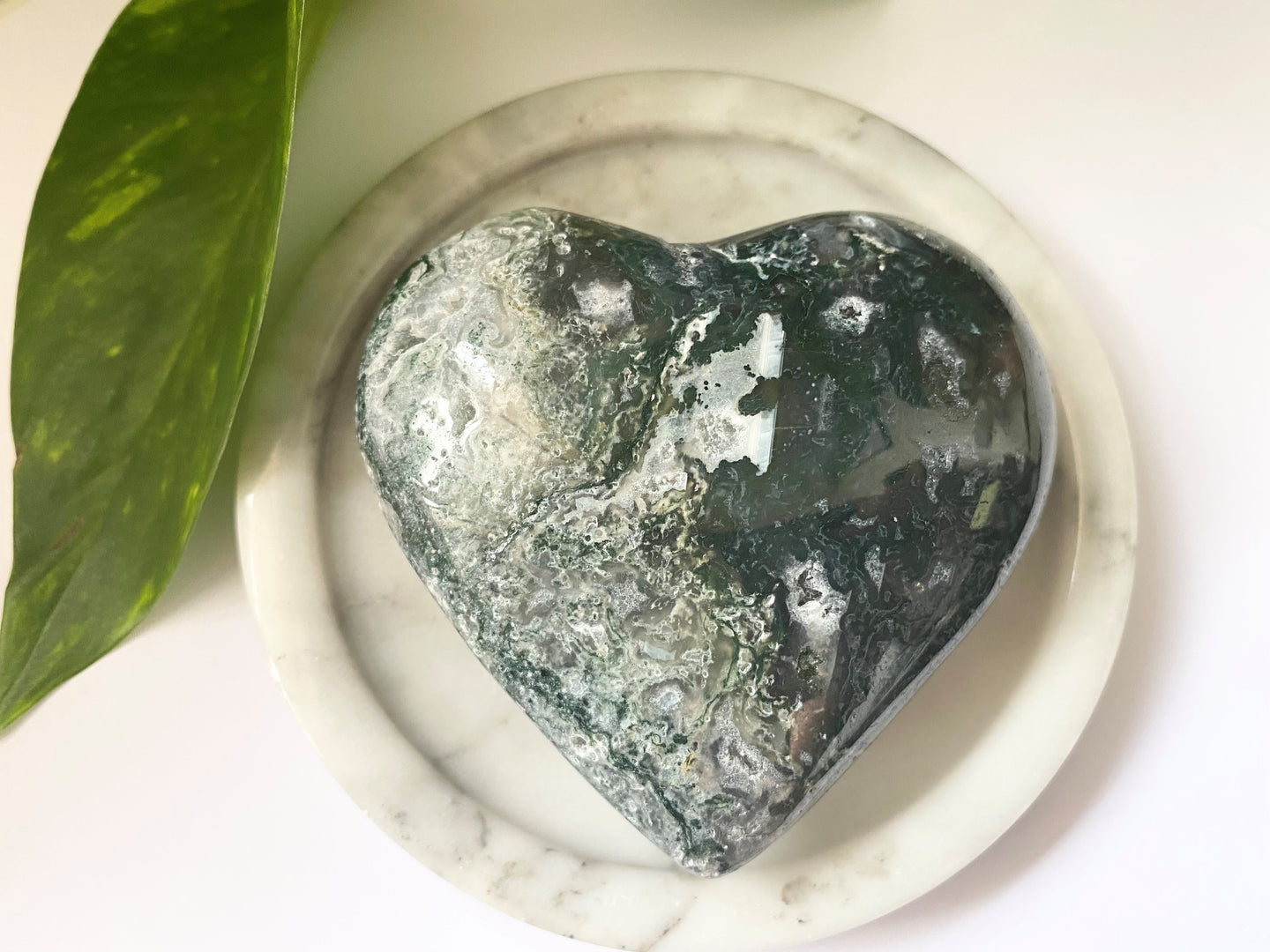 Moss Agate Hearts