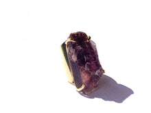 Load image into Gallery viewer, Lepidolite ring  (gold cuff)
