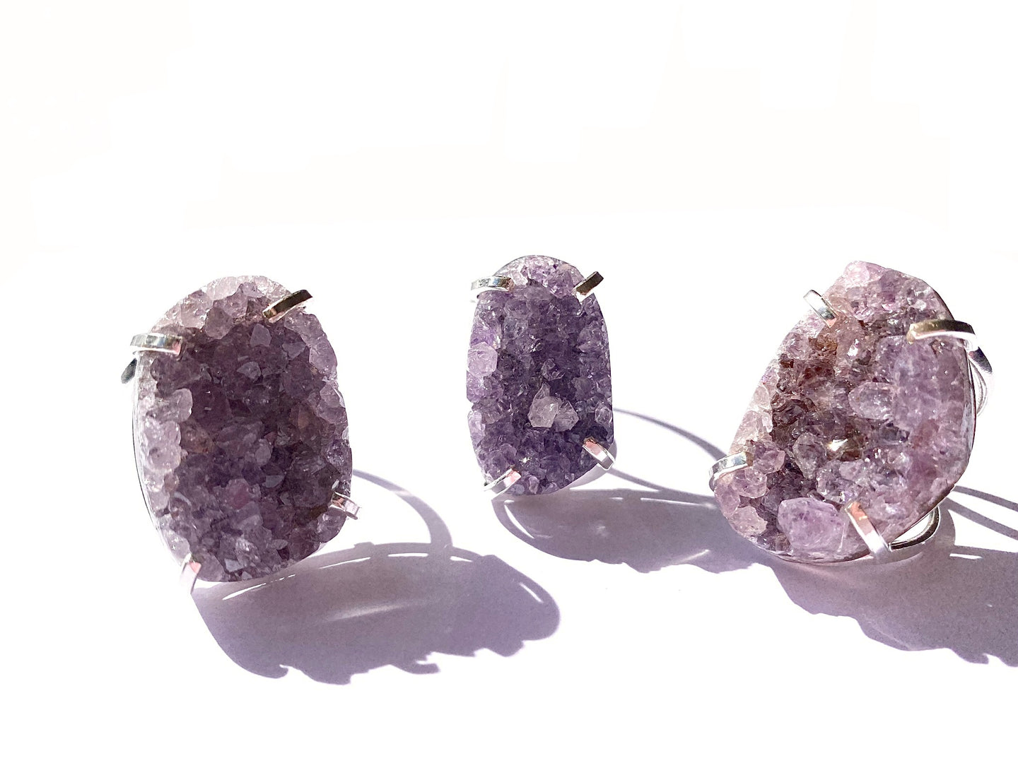 Amethyst Cluster rings (silver)