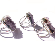 Load image into Gallery viewer, Amethyst Cluster rings (silver)
